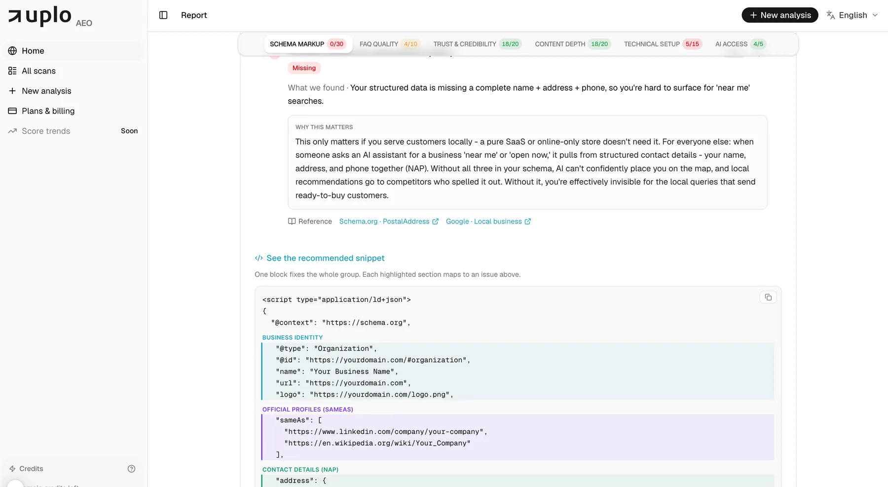 Hand your developer ready-to-paste fixes